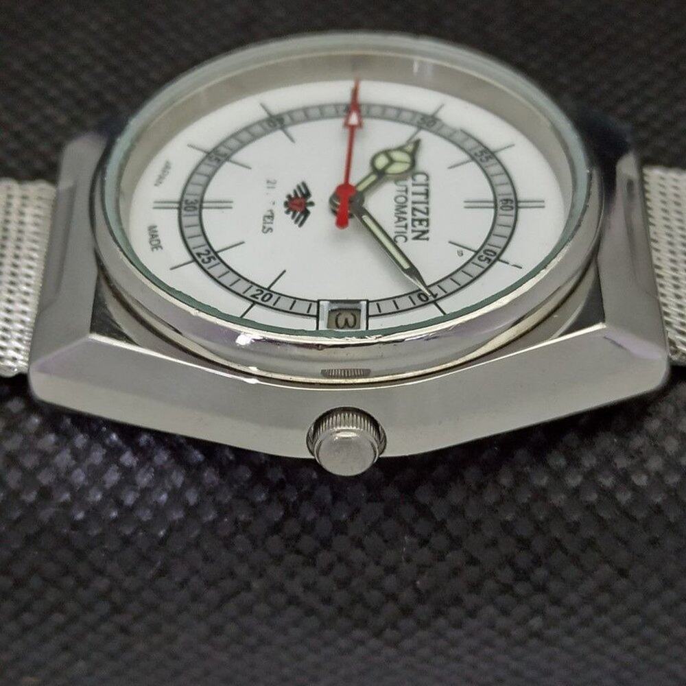 Vintage 1972 Citizen Automatic Mens Silver Watch W/daydate & White accents - Picture 9 of 12